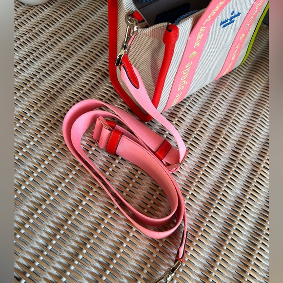 Kate Spade Kip Canvas Mini Tote Preppy Chic Dream Barbiecore resortwear coastal - Picture 13 of 14